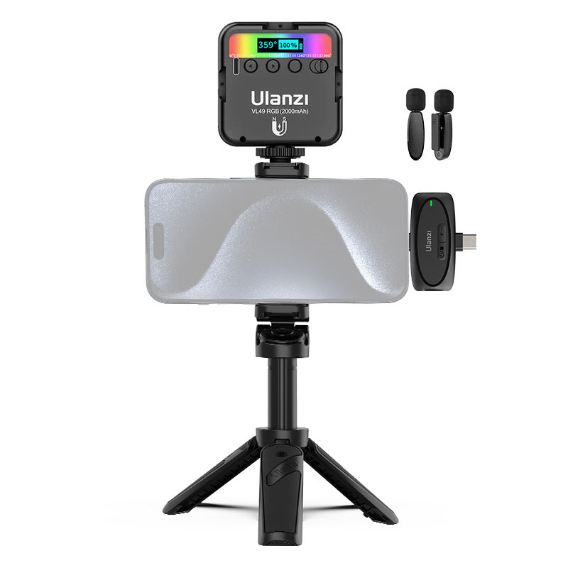 Ulanzi JJ02 stativ pro telefon s ovladačem – Mounts for a light and a microphone