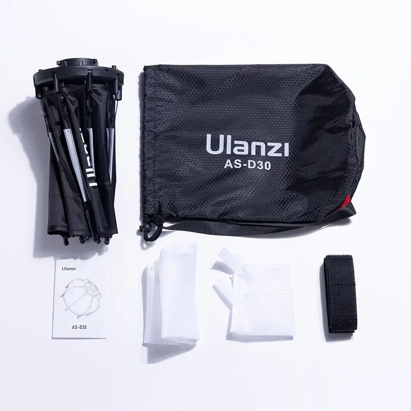Ulanzi AS-D30 Softbox – A bag and accessories in the box