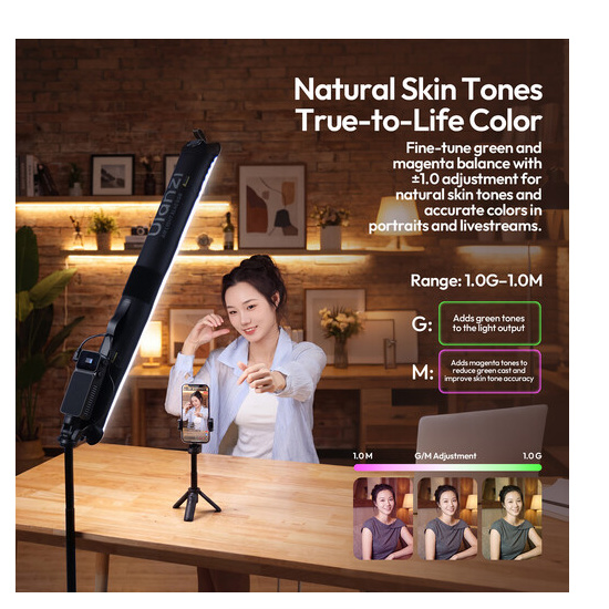 Ulanzi AL40 Inflatable RGB LED Tube Light – Natural skin tones