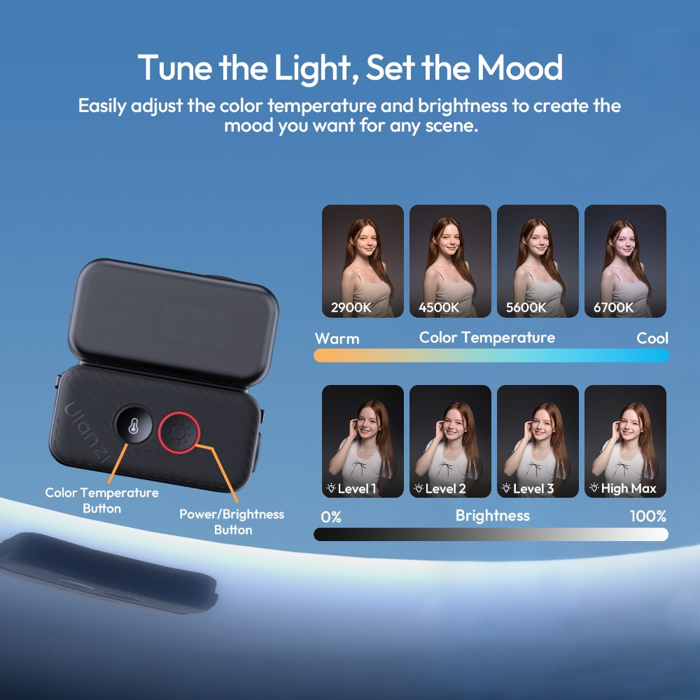 Ulanzi LM25 – Four colour temperatures, four brightness levels
