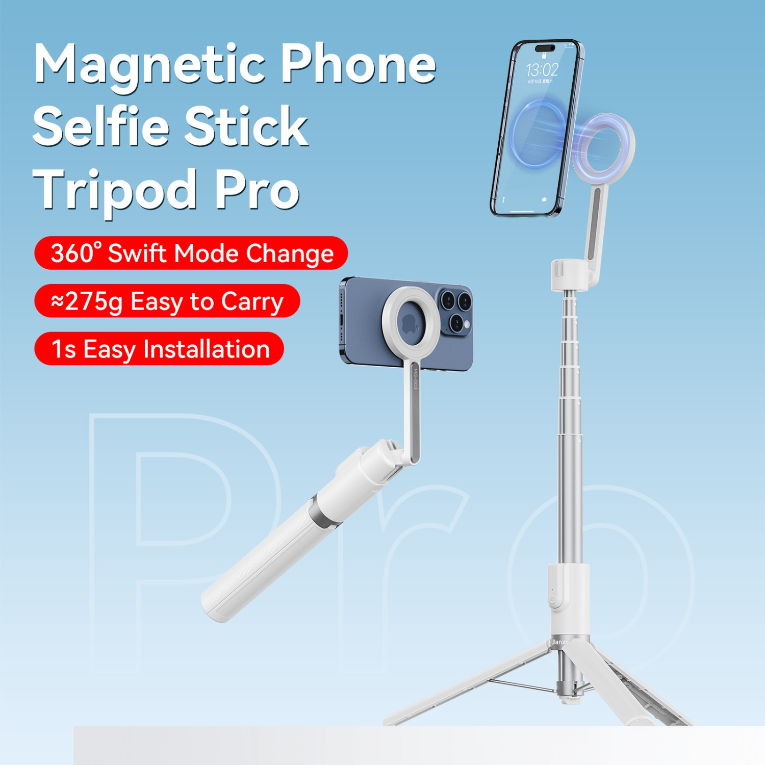 Ulanzi MG-003 Pro V3 bílý – A MagSafe holder that rotates 360°