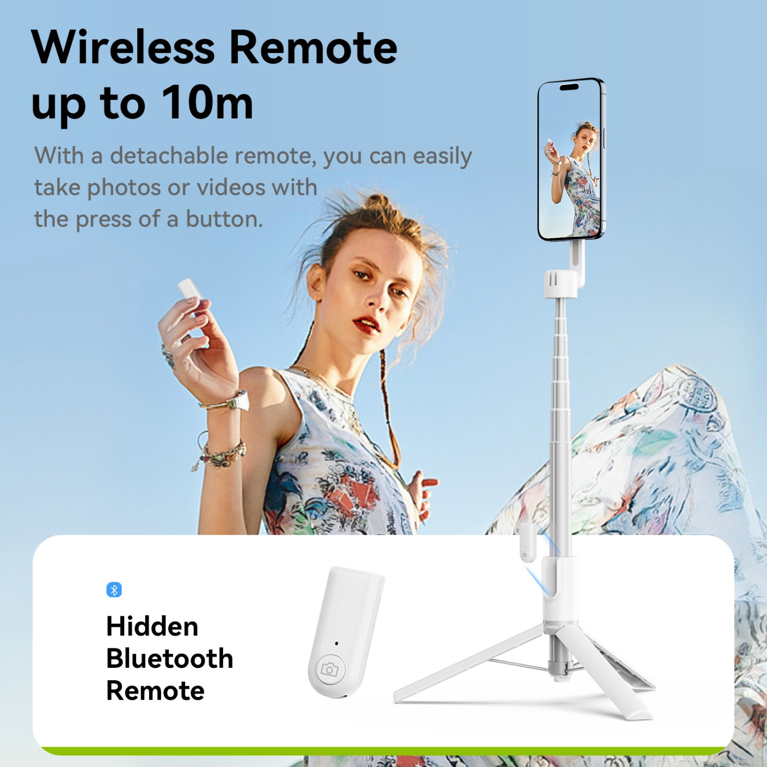 Ulanzi MG-003 Pro V3 bílý – Hidden remote with a 10 m range