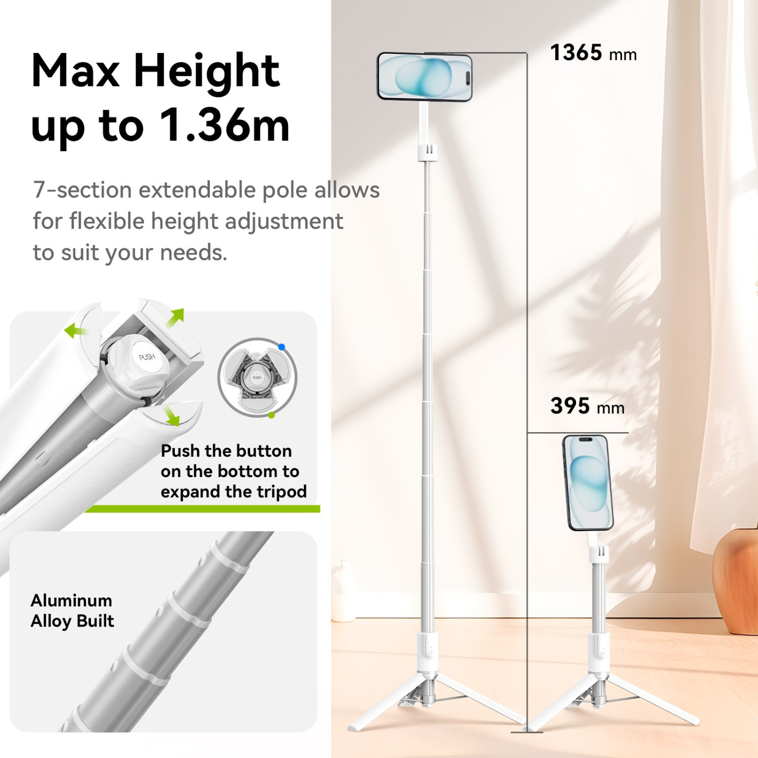 Ulanzi MG-003 Pro V3 bílý – Extends to 136.5 cm
