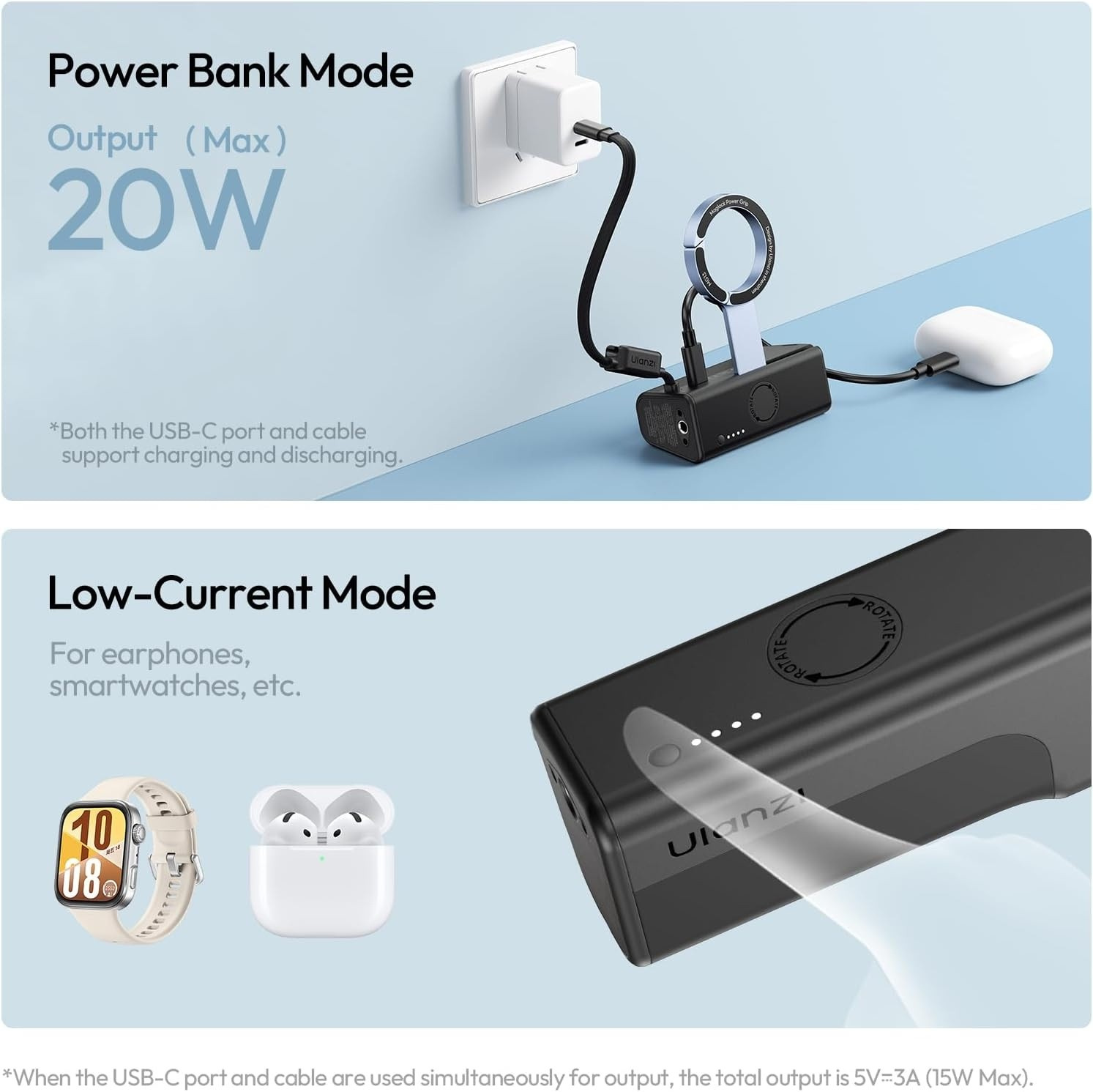 Ulanzi MG13 MagLock Power Grip – Power bank and low-current modes