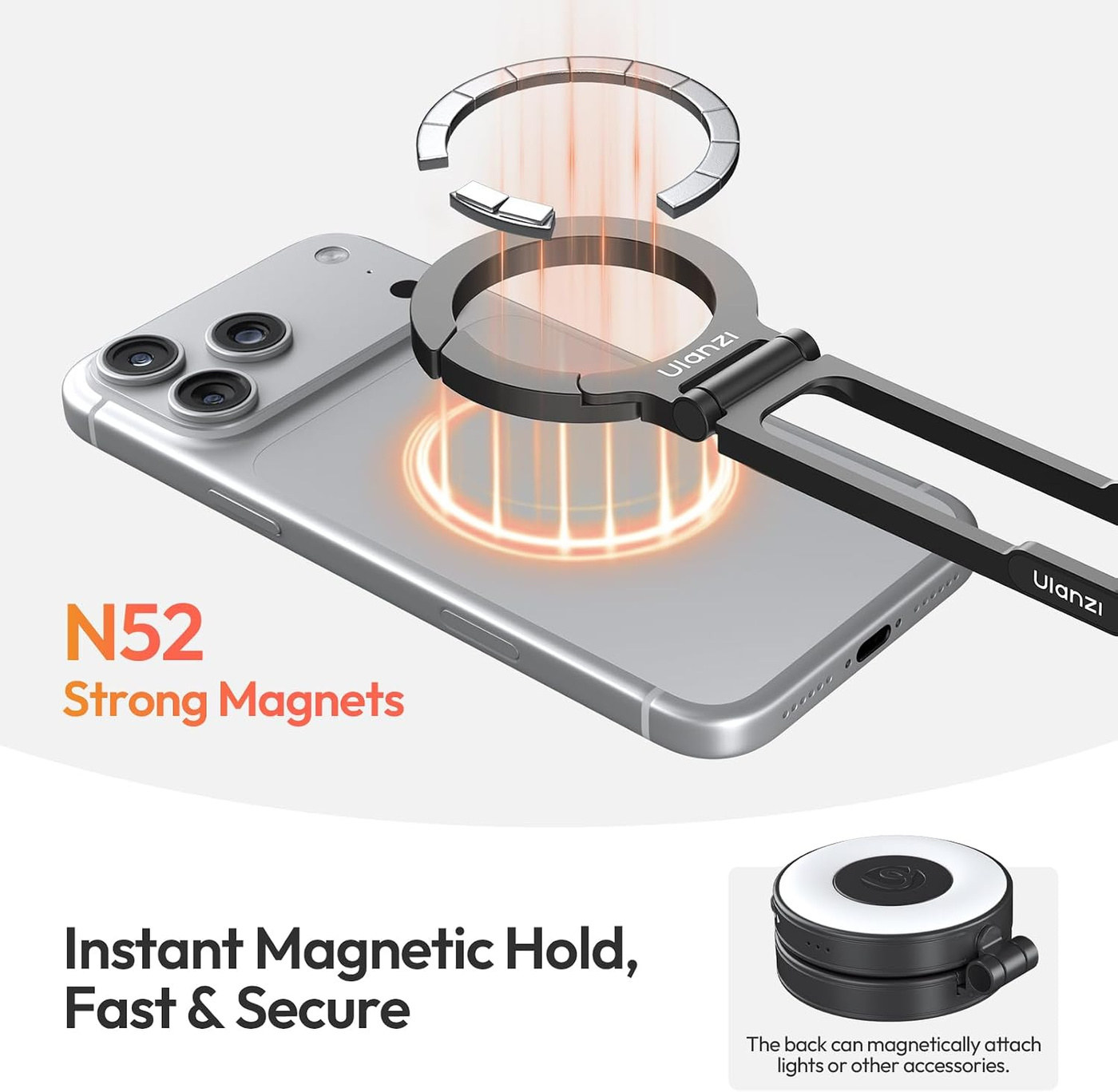 Ulanzi MA30S magnetický ministativ – N52 magnets and MagSafe from 14 N