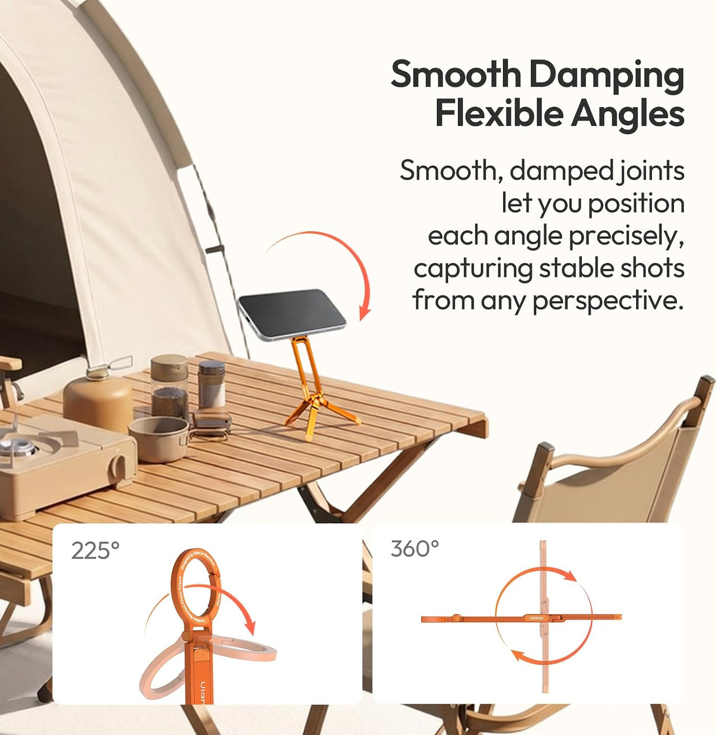 Ulanzi MA30S magnetický ministativ – Damped joints, a steady angle