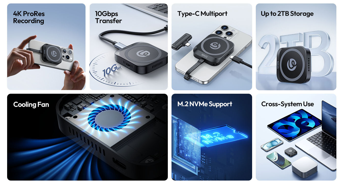Ulanzi MA55 magnetický SSD box – Key features at a glance