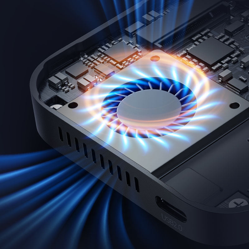 Ulanzi MA55 magnetický SSD box – Active cooling for long recording