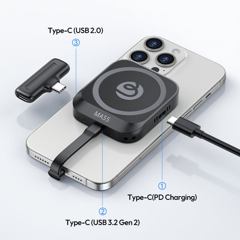 Ulanzi MA55 magnetický SSD box – Three USB-C ports