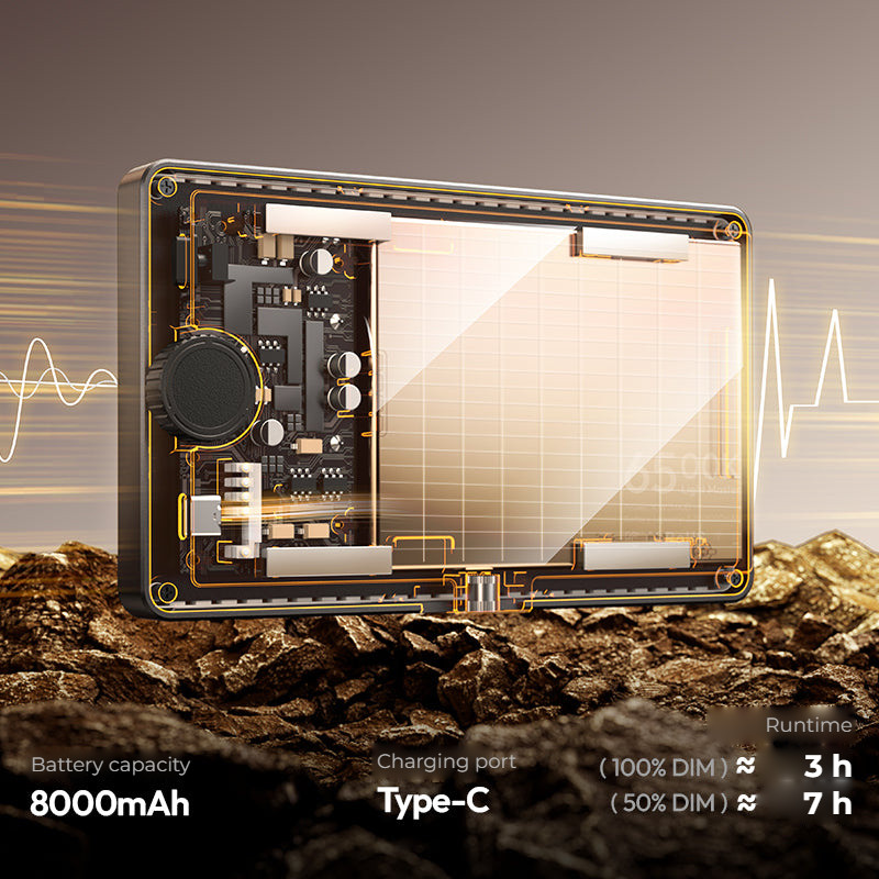 Ulanzi K6500 magnetické video světlo – 8000 mAh battery and USB-C charging