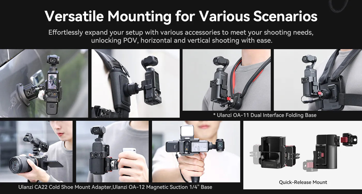 Ulanzi PK-06 adaptér pro Pocket 3 – Versatile mounting for various scenarios