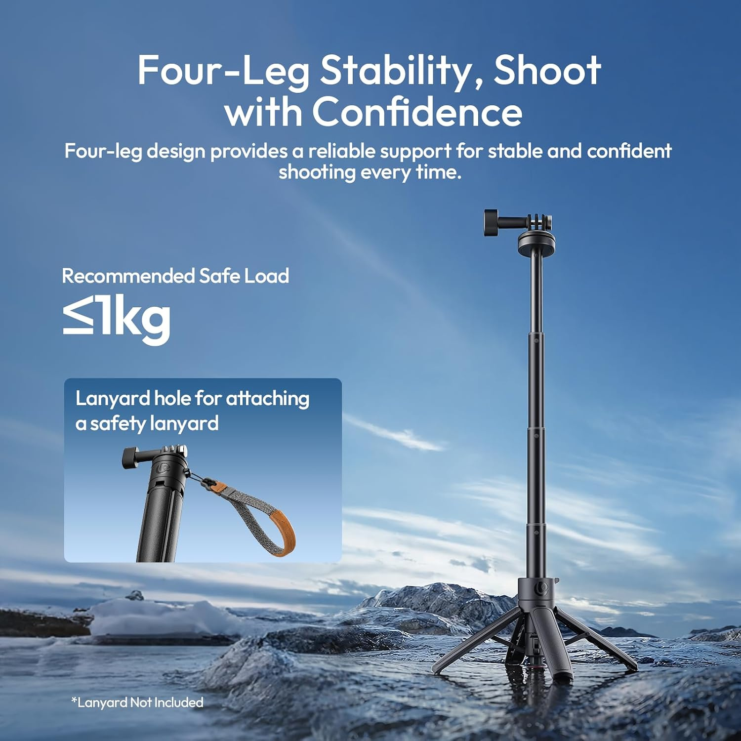 Ulanzi MT18 action cam – Four legs for stability