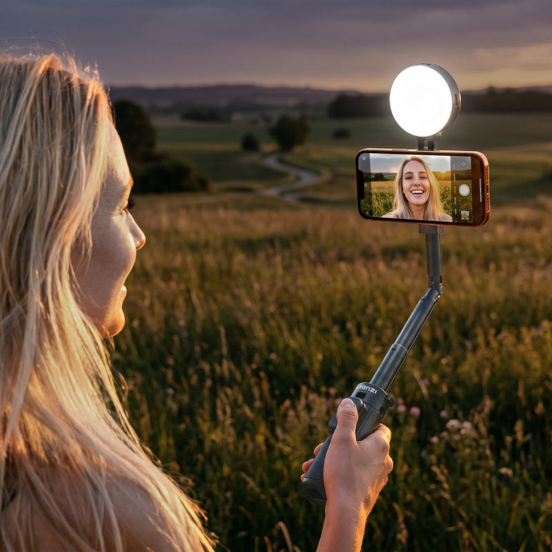 Ulanzi MT40 mini selfie tyč s přisvětlením – A 600 mAh battery and USB-C charging