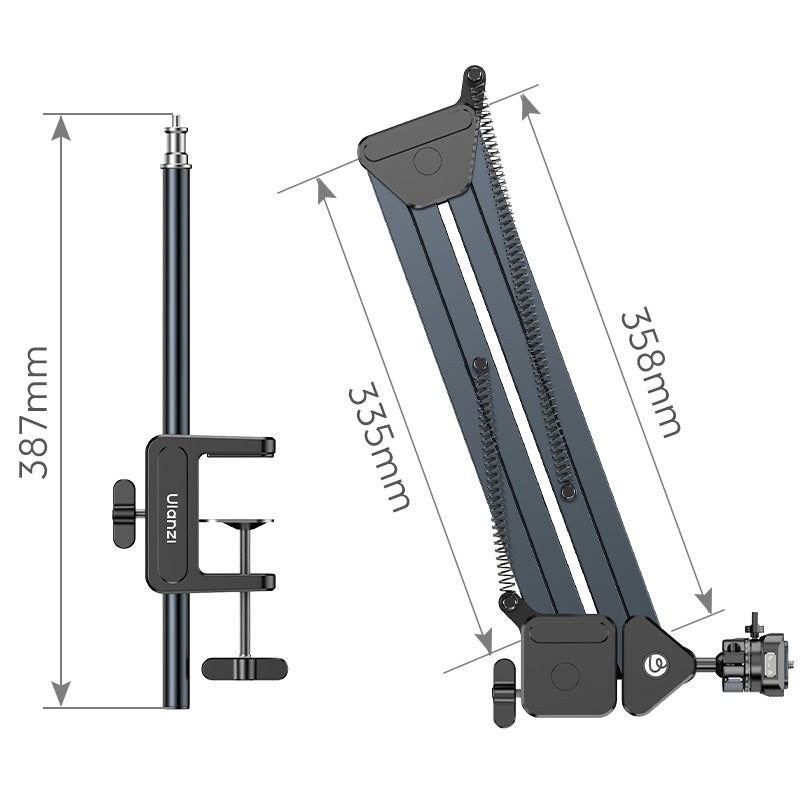 Ulanzi TH04 kloubové rameno – Clamp, head and removable arm