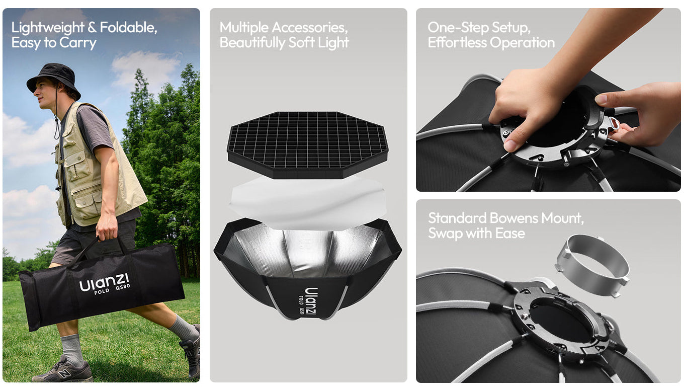 Ulanzi FOLD QS80 softbox 80 cm Bowens – Key advantages at a glance