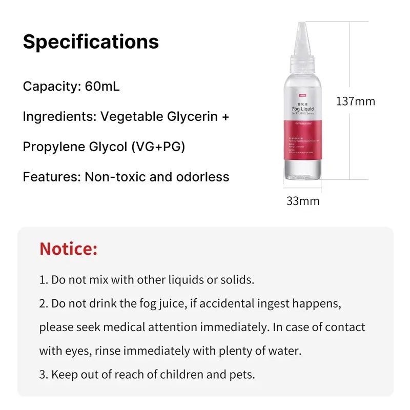 Ulanzi Fog Juice 60 ml – Specifications and safe use
