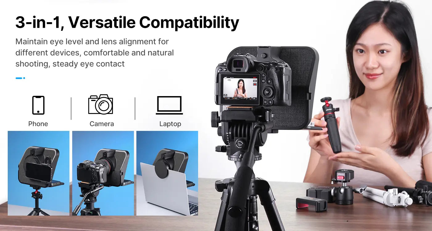 Ulanzi RT02 teleprompter pro tablety a smartphony – Camera, phone and laptop