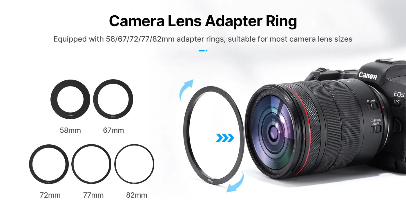 Ulanzi RT02 teleprompter pro tablety a smartphony – Five lens adapter rings