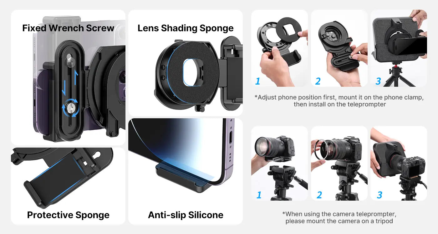 Ulanzi RT02 teleprompter pro tablety a smartphony – Details and setup