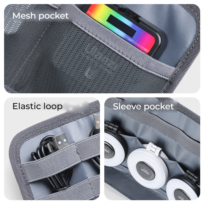 Ulanzi BP15 SeeClear Tech Pouch L – Pockets, loops and inner organization