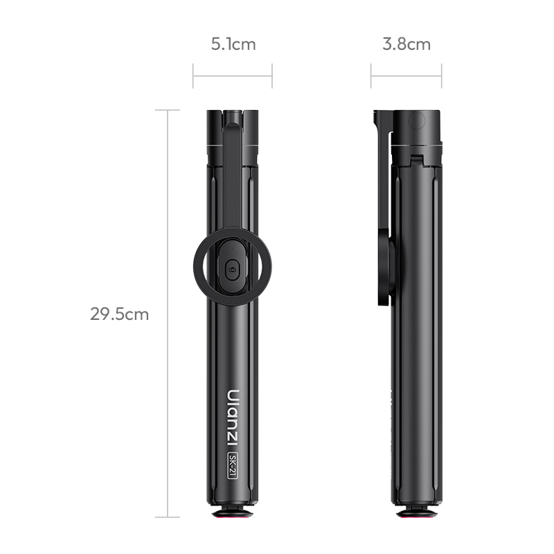 Ulanzi SK-21 Magnetic Auto-Open Tripod – Folded dimensions