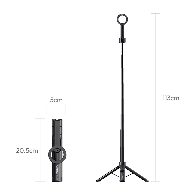 Ulanzi SK26 Portable Selfie Stick Tripod – Magnetic version dimensions