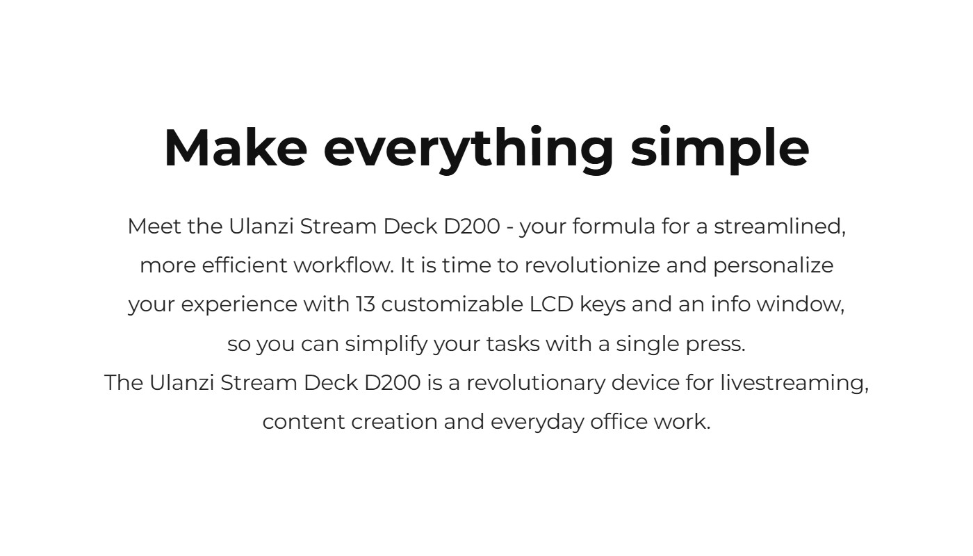 Ulanzi D200 Stream Controller – Make everything simple