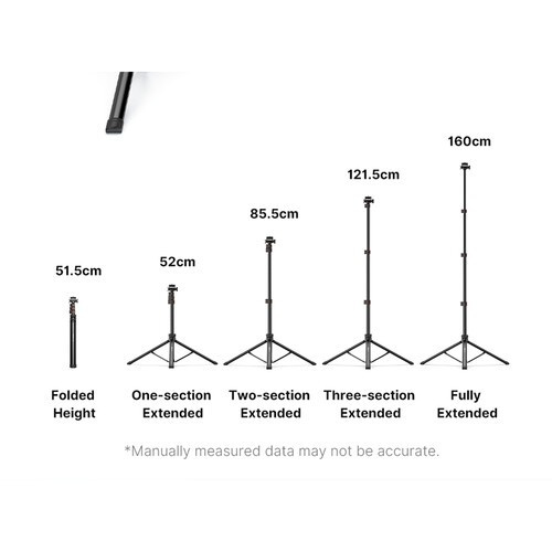 Ulanzi TB64 výsuvný stativ – Five heights from 51.5 to 160 cm