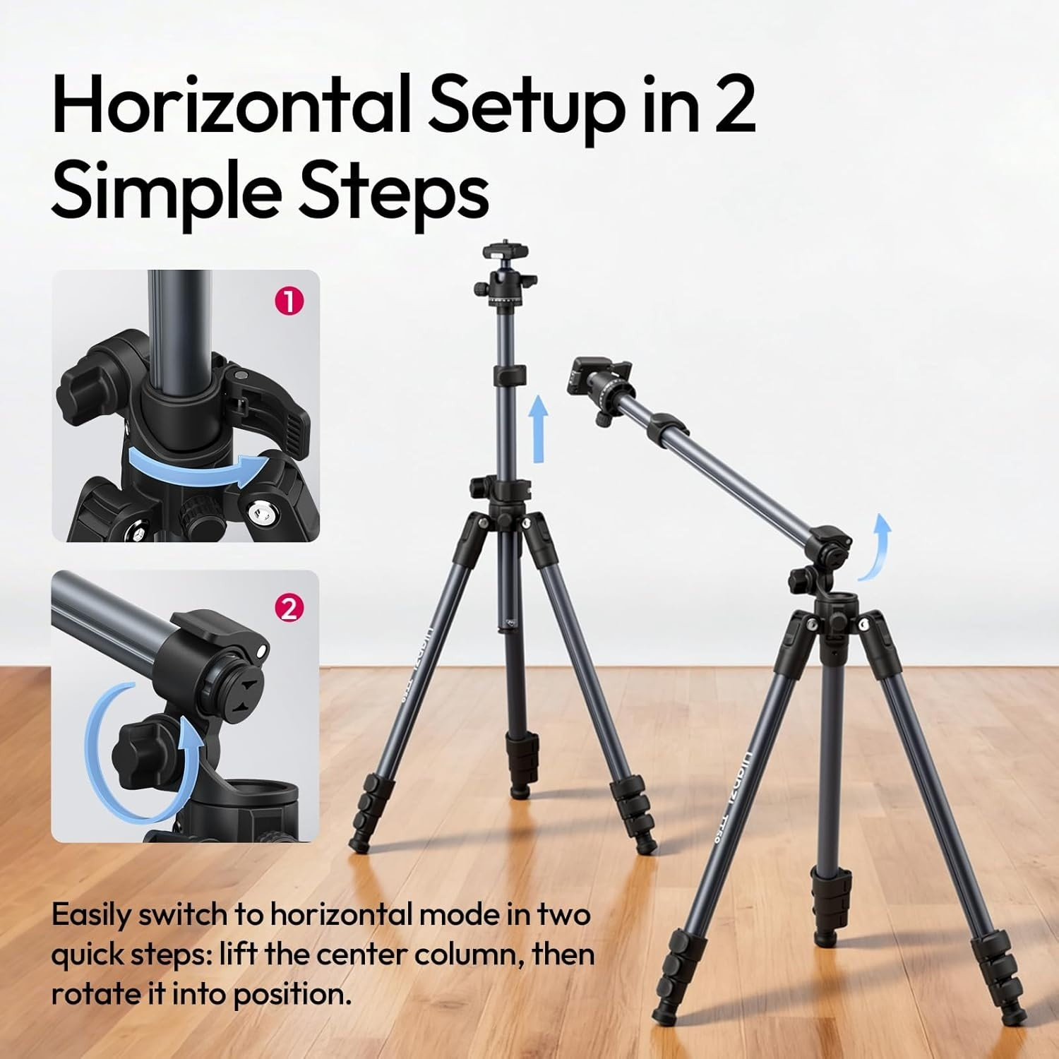 Ulanzi TT59 stativ s vodorovným sloupem – Horizontal in two steps