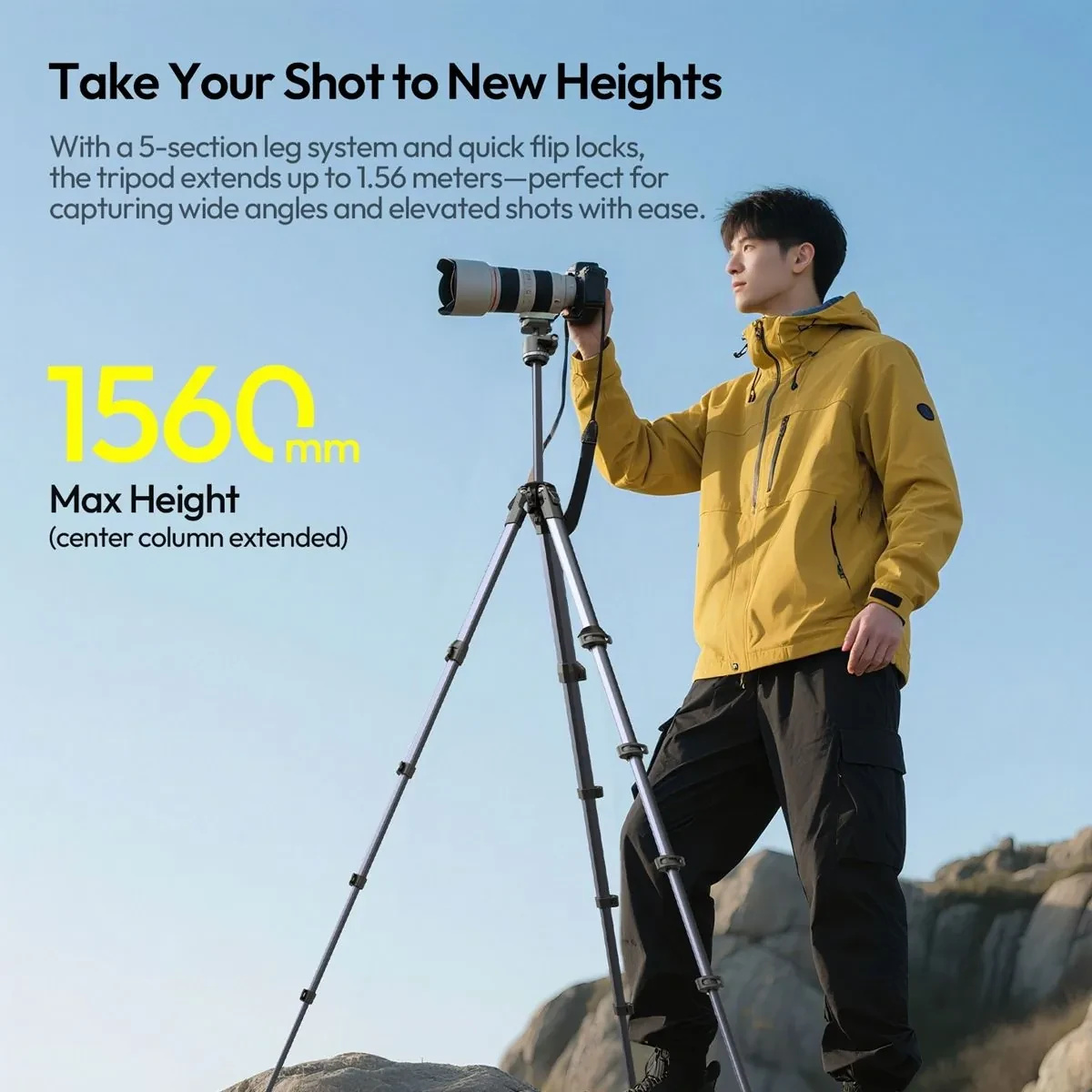Ulanzi OMBRA II YING cestovní stativ černý – Up to 156 cm tall