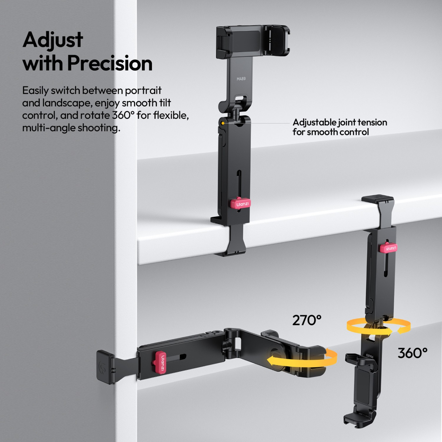 Ulanzi MA89 MagLock držák telefonu – Precise positioning