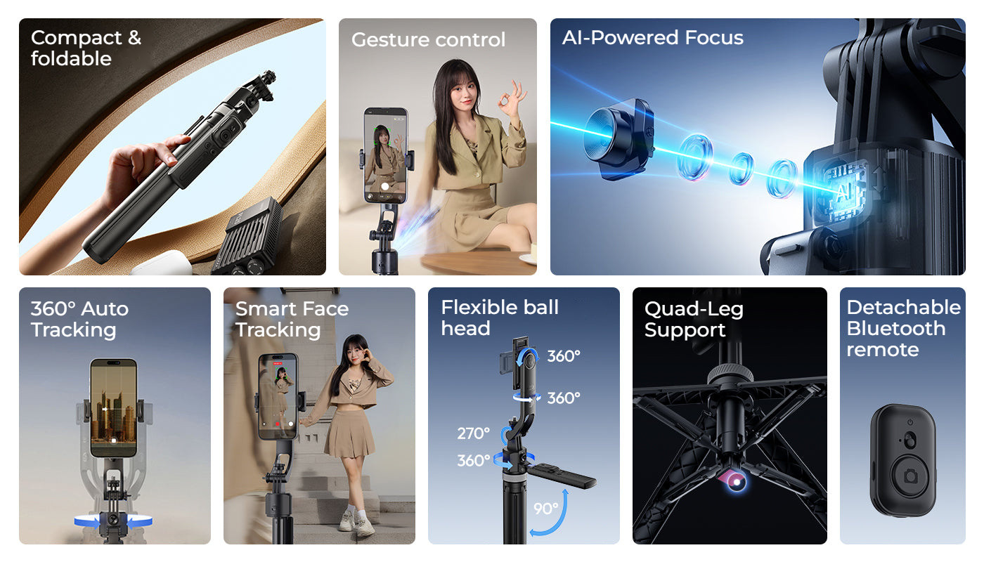 Ulanzi TT23 selfie tyč a stativ s automatickým sledováním – Everything essential at a glance