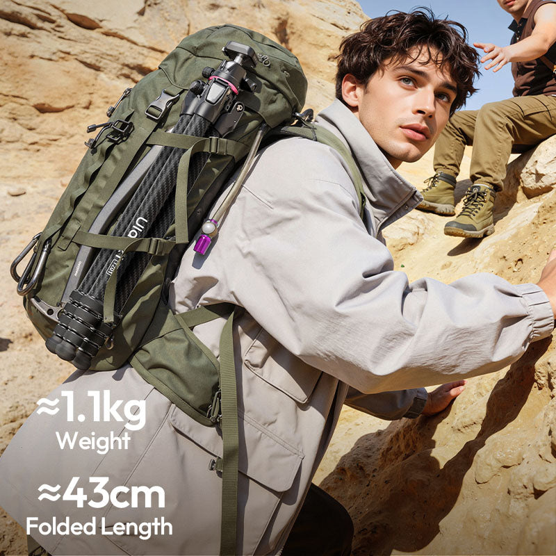 Ulanzi TZ01 Versatile 2-in-1 Carbon Fiber Tripod – About 1.1 kg and 43 cm