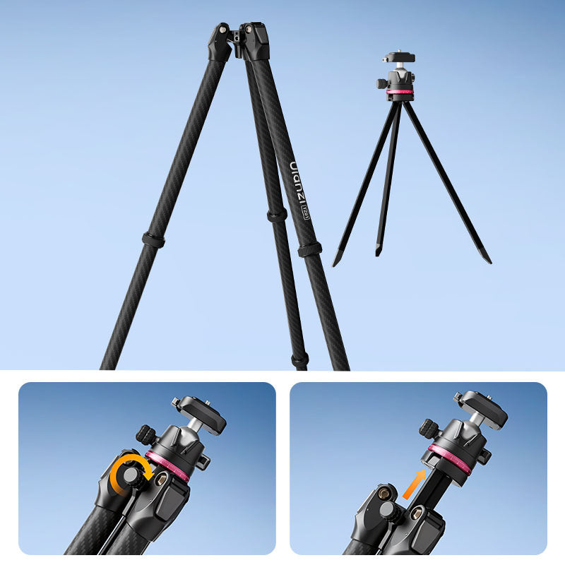 Ulanzi TZ01 Versatile 2-in-1 Carbon Fiber Tripod – 2-in-1 design with a mini tripod