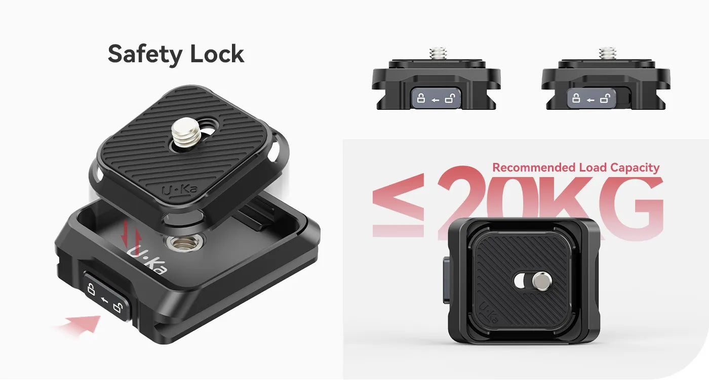 Ulanzi Uka Quick Release Plate and Base Kit – Safety lock and up to 20 kg load