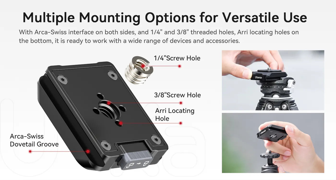 Ulanzi Uka Quick Release Plate and Base Kit – Multiple mounting options
