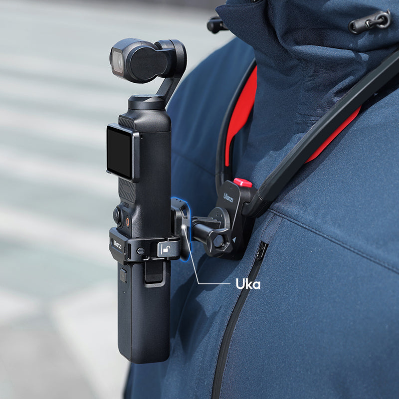 Ulanzi PK13 Uka Expansion Adapter for DJI Osmo Pocket 3 – On a backpack strap