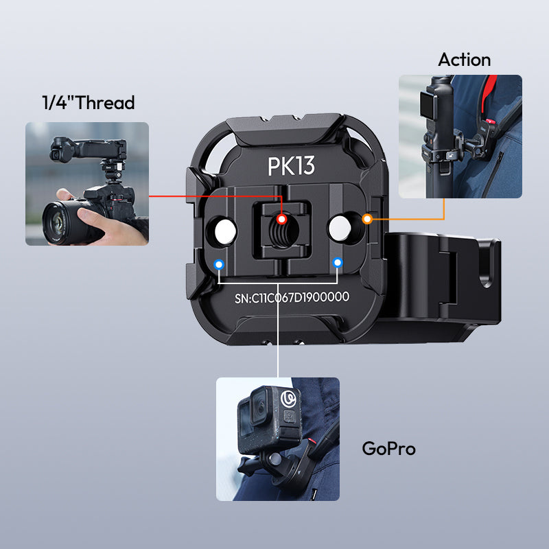 Ulanzi PK13 Uka Expansion Adapter for DJI Osmo Pocket 3 – 1/4″ thread and GoPro mount