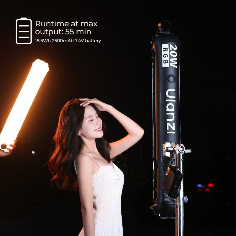 Ulanzi UA20C 20W RGB Magnetic Air Tube Light – Up to 55 minutes of runtime