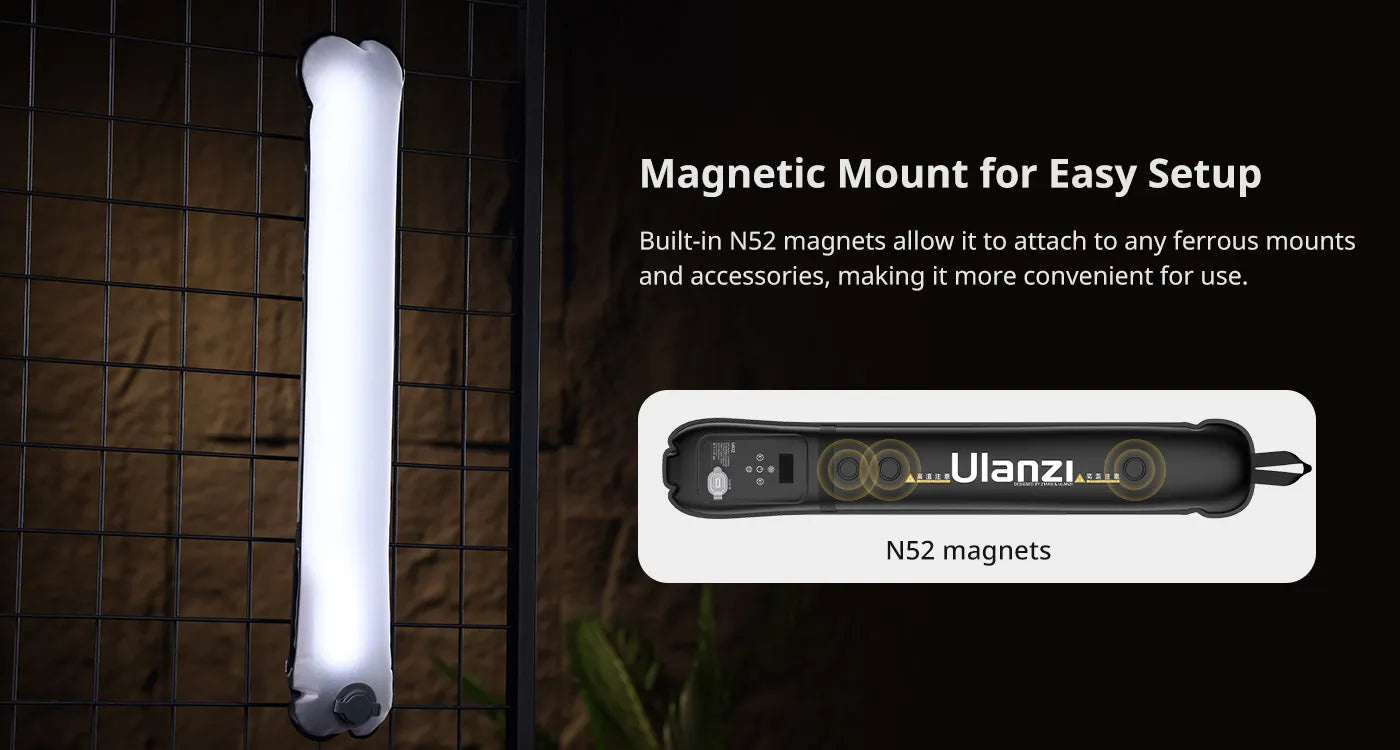 Ulanzi UA20 20W nafukovací světlo – Magnetic mount for easy setup