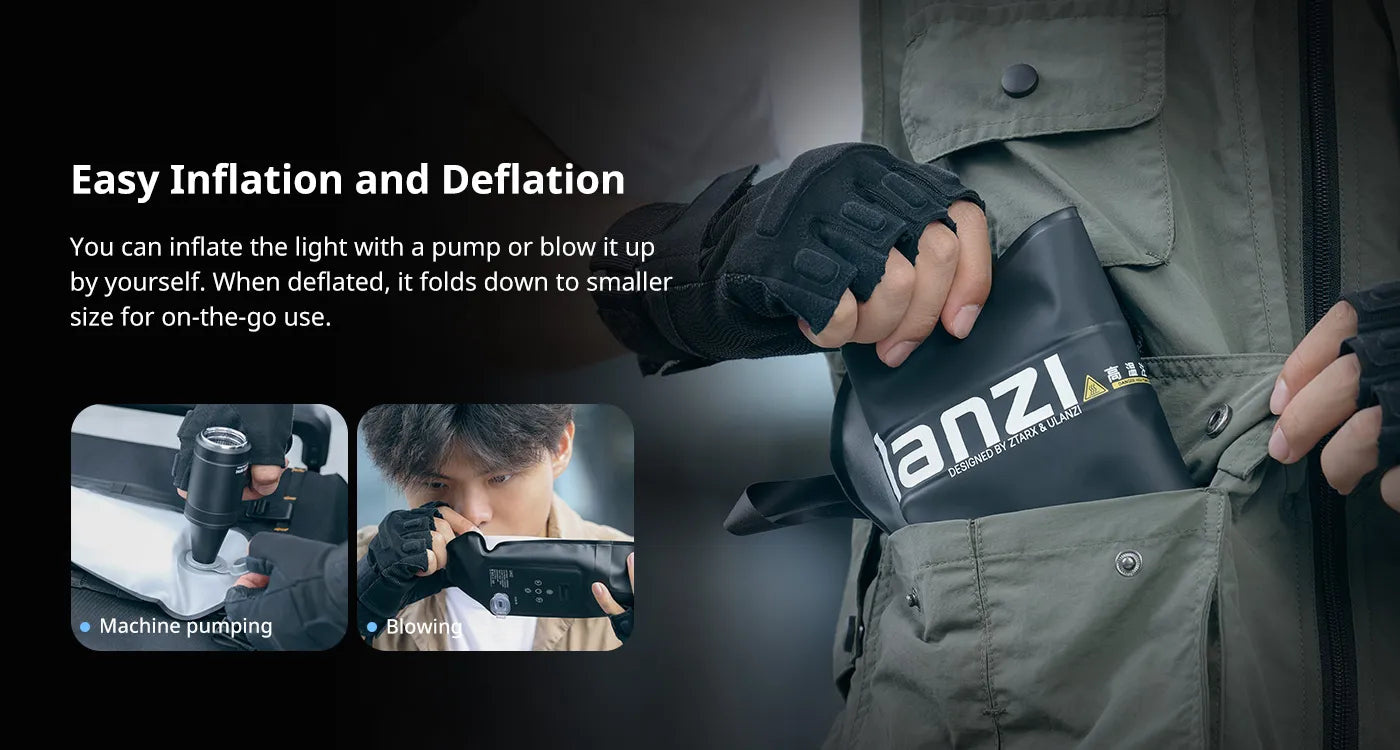 Ulanzi UA20 20W nafukovací světlo – Inflate with a pump or by mouth