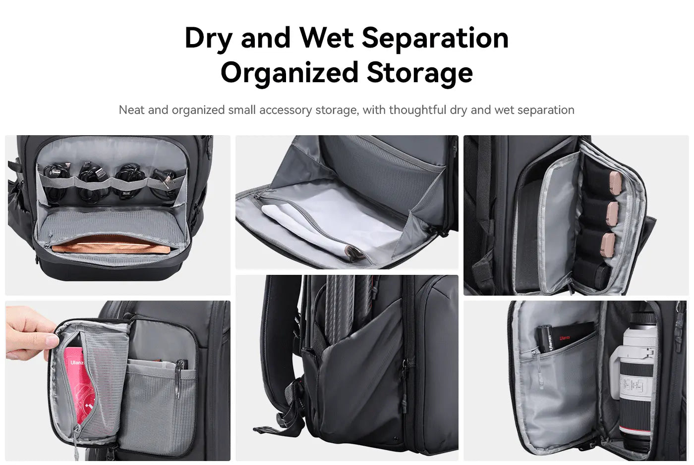 Ulanzi BP10 Hardshell Camera Backpack – Separate dry and wet storage