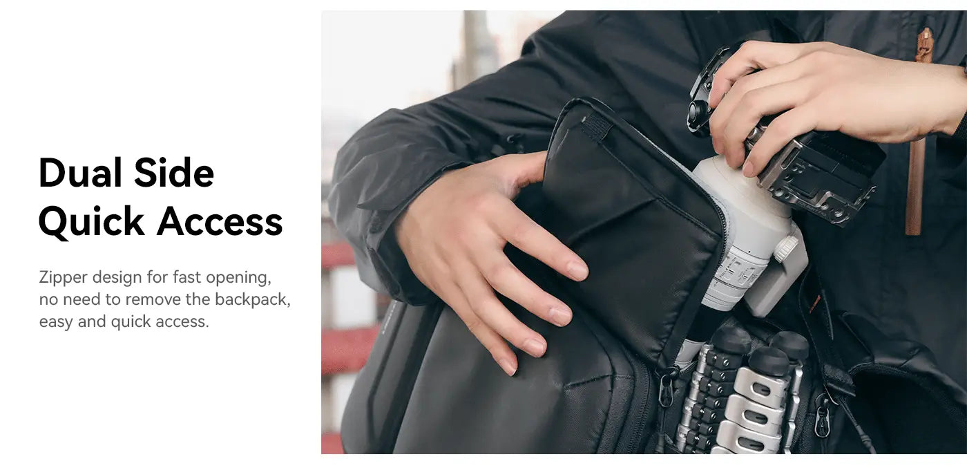 Ulanzi BP10 Hardshell Camera Backpack – Two side entrances for quick access