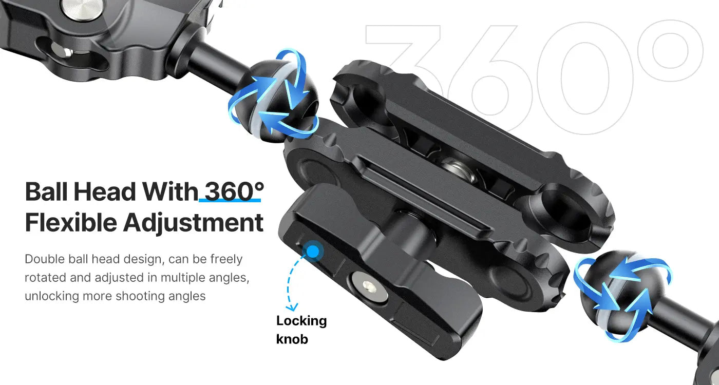 Ulanzi CO17 Super Clamp s dvojitou kulovou hlavou – 360° ball head