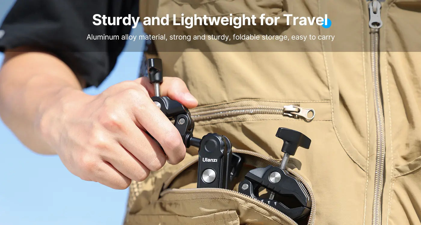 Ulanzi CO17 Super Clamp s dvojitou kulovou hlavou – Sturdy and lightweight for travel