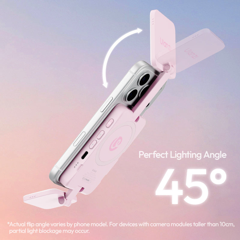 Ulanzi GL01 GlowUp světlo (Sakura Pink) – Adjustable 45° angle