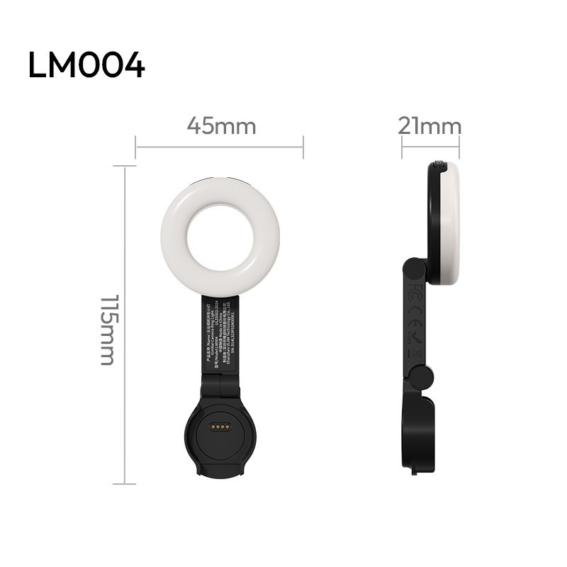Ulanzi LM004 kruhové přisvětlení pro DJI Osmo Pocket 4 – Dimensions 21 × 45 × 115 mm