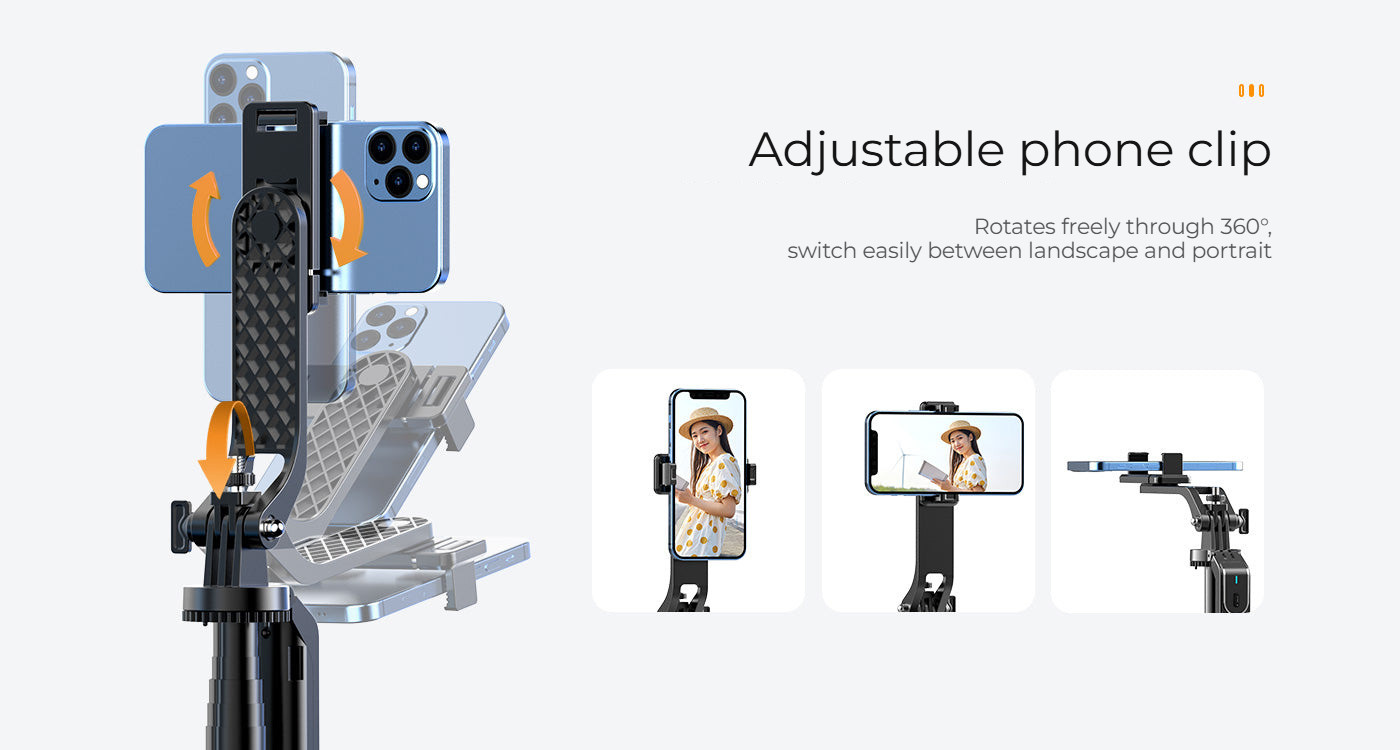 Ulanzi MA09 selfie tyč – Rotating phone clip