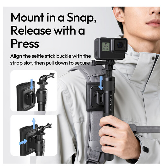 Ulanzi VL04 prodlužovací tyč pro akční kamery – Mount in a snap, release with a press