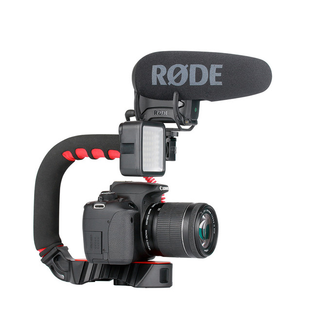 Ulanzi U-Grip Pro ruční držák ve tvaru U – Light and microphone on top